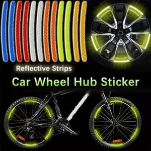 Colorful Reflective Strip Stickers Wheel Hub Rim Stripe Tape Decal Car Accessory - Picture 1 of 26