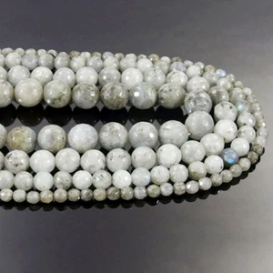 Labradorite Gemstone Faceted Round Beads 15.5'' 4mm 6mm 8mm 10mm Jewelry DIY - Picture 1 of 5