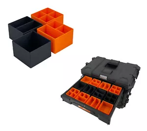 Ridgid 2.0 Pro Gear 4 Drawer Tool Organizer Box Compatible Small Nesting Bins - Picture 1 of 28
