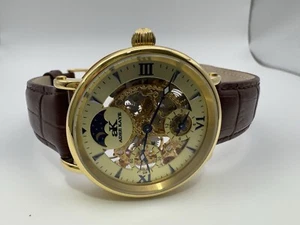 Adee Kaye Collection Moonphase Watch Brown Leather Band AK 6231-M – RARE - Picture 1 of 12