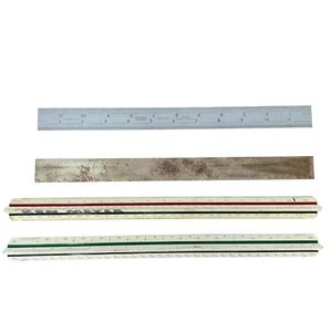 Craftsman Rabone Chesterman Rustless Chrome Face 27R Ruler, 4 Pcs Mixed - Picture 1 of 11