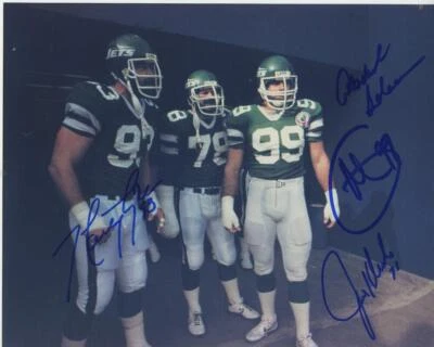 Jets Sack Exchange 4x signed 8x10 photo PSA/DNA Joe Klecko Gastineau Lyons Salaa - Image 1 of 2