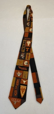 The University Of Texas Tie Hook Em Horns Eagle Neckwear 100% seda novo com etiquetas - Imagem 1 de 4