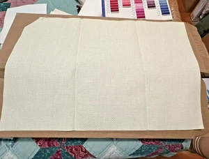 CROSS STITCH FABRIC Aida Cloth 11 Count  12" X 17.5" Pale Yellow - Picture 1 of 4