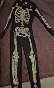 Old Navy Halloween One-Piece Skeleton Pajamas Size XXL (14) Day of the Dead - Picture 1 of 2