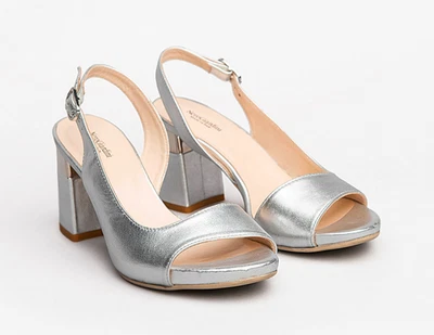 NERO GIARDINI Sandalo donna pelle argento elegante 012862 36 38 39 40 saldi - Immagine 1 di 4