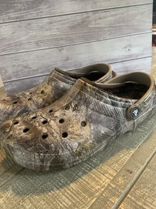 Mens Crocs Dual Comfort Classic Lined RealTree Camouflage Shoes Clogs Size 12M - Picture 1 of 7
