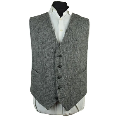 Harris Tweed Tailored Country 2 Tone Grey Waistcoat 48R #10 SUPERB - Image 1 of 4