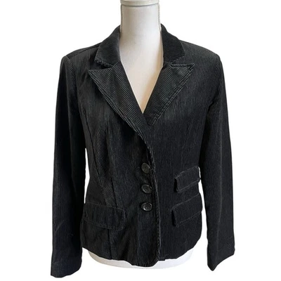 Blazer de pana Calvin Klein Jeans para mujer talla grande L lavado negro suave Foto 1 de 4
