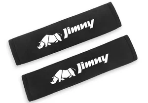 Suzuki Jimny Accessories – Seat Belt Pads (2pcs) Black, Rhino Logo, Soft Padding - Picture 1 of 3