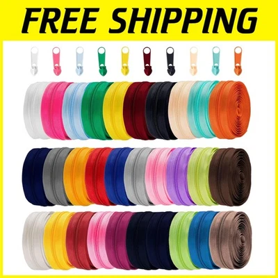 90 Yards Nylon Coil Zipper Rolls, 30 Colors, 300 Sliders - Image 1 of 4