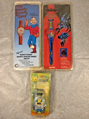 Lote de 3 Nuevos Relojes Infantiles Vintage - Howdy Doody-Batman-Bob Esponja Foto 1 de 4