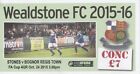 Wealdstone V Bognor Regis Town Ticket Stub 24 Oct 2015 Fa Cup 4Th Qualifying