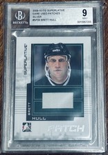 Brett Hull 2009 ITG In the Game Superlative PATCH  Silver /30 BGS 9 MINT