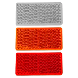 AJ.BA Reflektor selbstklebend 94x44mm Weiß Orange Rot Warnreflektor Anhänger KFZ - Zdjęcie 1 z 11