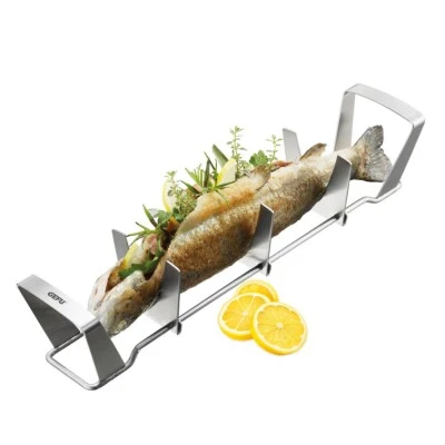 GEFU Fischhalter Bbq Edelstahl Fisch Grillkorb Halter Für Grill Gasgrill Fischbräter