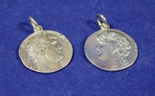 Antinous and Hadrian Sterling Silver Medallions Pendants