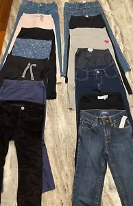 kid Girls Lot of 14 Jeans, Denim, Leggings,Fleece, Velvet. Sizes 4, 5, 6 - Picture 1 of 16