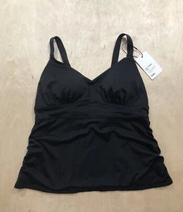 Knix women's Tankini Swim Top Sz L Black Removable Cups NWT - Picture 1 of 8