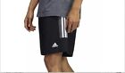 ADIDAS Men's  3-Stripe Logo 2-Zippered Pocket Shorts Black/Gray/White Small