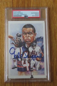 GALE SAYERS signed 1991 LEGENDS Postcard Encapsulated PSA 85198990 CHICAGO BEARS - Picture 1 of 2