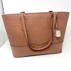 NWT Bruno Magli Embossed Brown Easy Tote Bag Leather - Picture 1 of 9