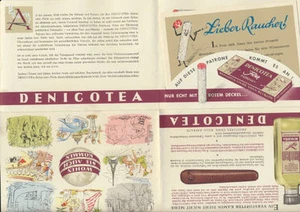 Originaler alter Denicotea Werbeprospekt, Zigarettenfilter- und Spitzen - Bild 1 von 1