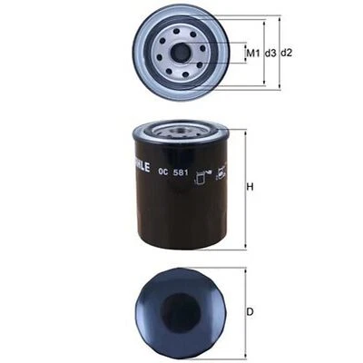 Oil Filter For Isuzu Panther MK2 2.5 TD Mahle 8973099270 97309927 - Image 1 of 4