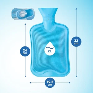 2L Liter Large Hot Water Bottle Natural Rubber Complies With British Standard UK - Picture 1 of 17