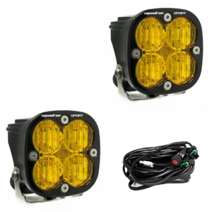 Baja Designs™ Squadron Sport Amber LED Wide Cornering Fog Lights Pair & Wiring - Picture 1 of 1