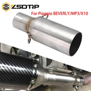 50.8mm Stainless Steel Exhaust Mid Pipe Middle Link For Piaggio BEVERLY MP3 X10 - Picture 1 of 6