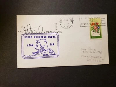 USCGC WOODRUSH WLB-407 Naval Cover 1980 SIGNED Cachet Sitka, Alaska - Image 1 of 2