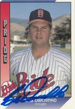 BOB OWCHINKO SAN BERNARDINO PRIDE  SIGNED 1991 PACIFIC SENIOR LEAGUE CARD #83