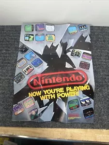 1988 NES Now You're Playing With Power Nintendo Insert Promo Foldable Poster b - Picture 1 of 4