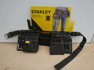 STANLEY STST1 80113 LEATHER MULTI POCKET TOOL BELT APRON + 20OZ CLAW HAMMER - Picture 1 of 2