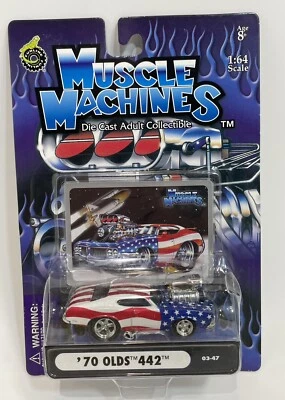 Muscle Machines Stars & Stripes Red White Blue 70 Olds 442 1970 Oldsmobile 03-47 - Image 1 of 2