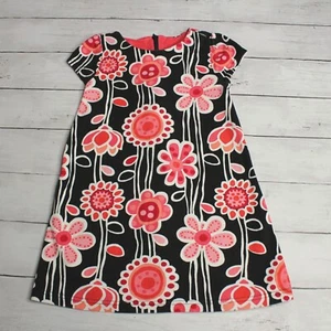 Gymboree Vintage Girl's Floral Dress Size 4 Black Coral Purrfectly Fabulous - Picture 1 of 10