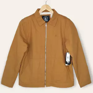 Volcom Palm Drive Canvas Jacket Men's Medium Rust Teddy Fleece Lined NWT - Picture 1 of 11
