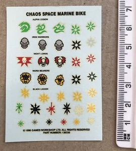 GW 1990s WH40k Chaos Space Marines Bike Squadron Decal / Transfer Sheet ! - Picture 1 of 1