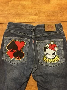 HIPANDA JNCO Style Button Fly Jeans Medium Selvedge Japan Made Brand 33x32 - Picture 1 of 9