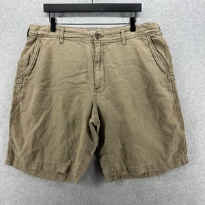 Old Navy Shorts Mens Size 38 Beige Flat Front Bermuda 100% Linen Khakis - Picture 1 of 9
