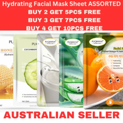 Moisture Essence Face Mask Sheets Hydrating Firming Face Skin Beauty Mask 10pcs - Image 1 of 4