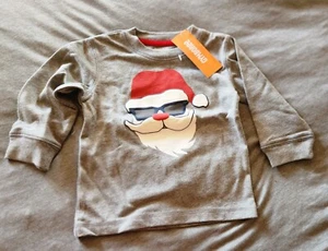 CAMISA NAVIDAD NUEVA CON ETIQUETAS GYMBOREE GRIS Cool Santa manga larga Talla 6-12 meses - Imagen 1 de 1