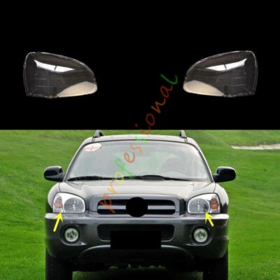 Cubierta de lente de reemplazo de faros laterales + sellador para Hyundai Santa Fe 2001-2006 Foto 1 de 4