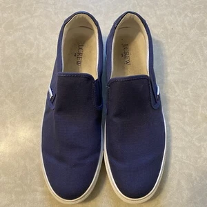 J. Crew Explorer Men's Blue Canvas Slip-on Sneakers Loafers Size 10 - Picture 1 of 7