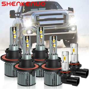 For Ford F250 F350 Super Duty 2017-2020 6x LED Headlight + Fog Light Bulbs 6000K - Picture 1 of 15