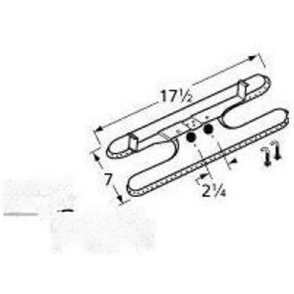 Music City Metals 17.5" x 7" acero acero doble H quemador para parrilla de gas # 14502 Foto 1 de 1