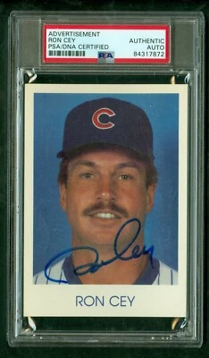 Ron Cey Autographed Vintage 1980's Lion Photo Advertisement card PSA/DNA Encased - Image 1 of 2
