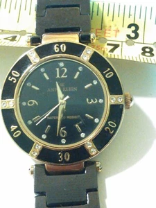 Ladies Anne Klein 10/9416 Gold Tone Crystal Accented Ceramic Watch New Battery-B - Picture 1 of 8