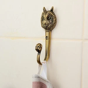 OWL HOOK Hanger Solid Brass, Decorative Wall Hooks Handmade Coat Hangers Racks. - Picture 1 of 12